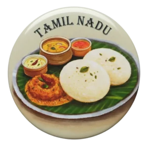 Idli Sambar Pin Back Button Badge