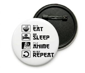 Eat Sleep Anime Repeat Badge