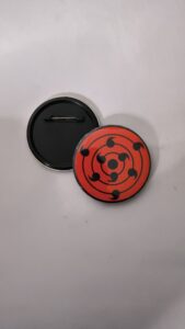 Sharingan Naruto anime pin back button badge for anime fans manga lovers cosplay accessories and customized badge maker in Delhi