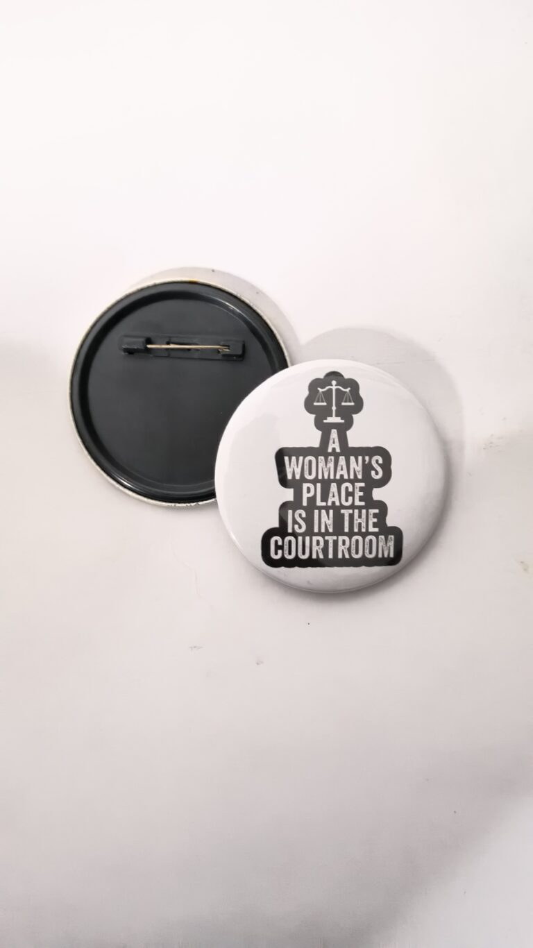 Women empowerment awareness pin back button badge for gender equality social campaigns feminism events and customized badge maker in Delhi